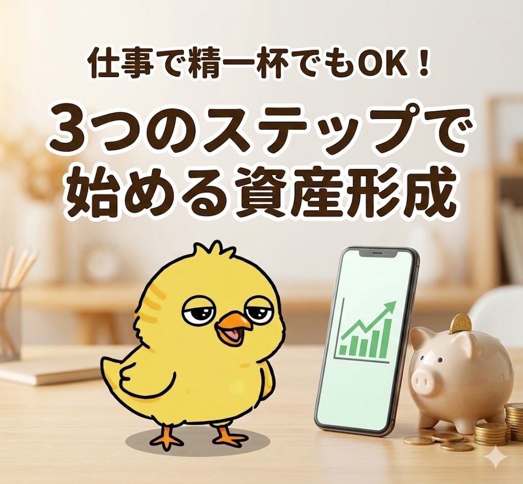 「仕事で精一杯」でも大丈夫。めんどくさがり屋の僕が資産形成を始められた3つのステップ